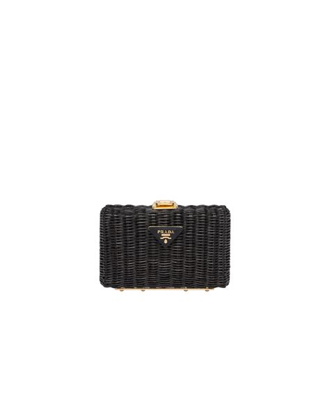 prada clutch gebraucht|Prada wicker clutch.